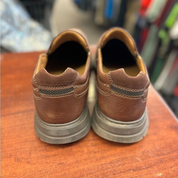 Clarks Mens 13 Brown Leather Loafers - Dress Shoes